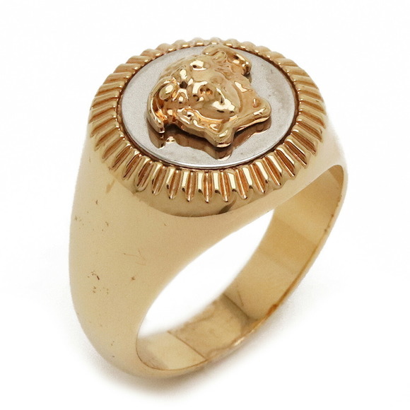 Versace Jewelry - VERSACE Guilloche Medusa Ring GP Metal Gold Silver No. 18 #18
